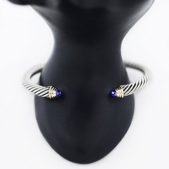 David Yurman 925 Silver Amethyst Cable Bracelet - Picture 4 of 4